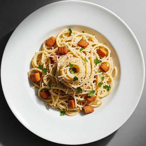 Vegetarian Carbonara Pasta 