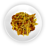 Chips, Cheddar Cheese & Curry Sauce 